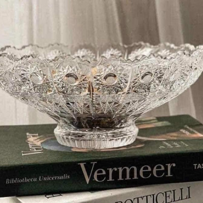 Chân bồng pha lê mài Bohemia M57 (đk 30,5cm)