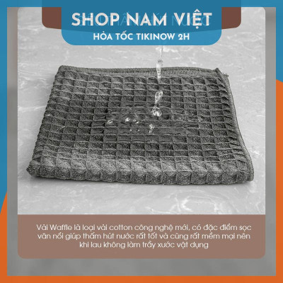Khăn Vải Cotton Waffle Lau Bếp, Máy Pha Cà Phê, Vật Dụng Quý 