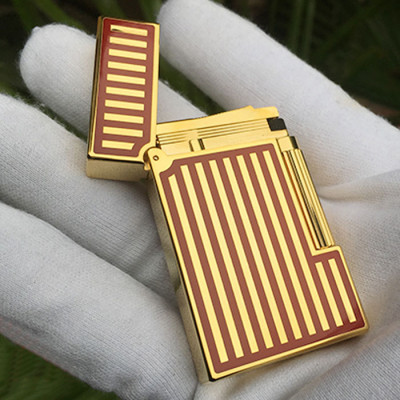 Vỏ Hột Quẹt Bật Lửa Upon Gas Đá D123V Họa Tiết Sơn Mài Hoa Văn Kẻ Dọc Đẹp Độc Lạ - Dùng Gas Đá Cao Cấp