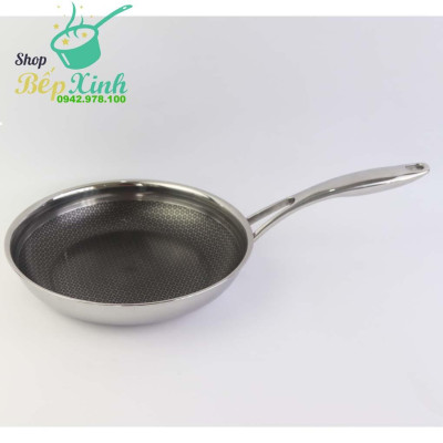 Chảo Chống Dính Bếp Từ Cào Không Xước Kims Cook Hàn Quốc inox 304 - 20cm/22cm/24cm/26cm/28cm/30cm/32cm - tặng 1 nắp kính Fivestar
