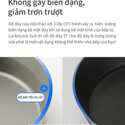 Chảo nhôm Lock&Lock chống dính Suit IH 26cm CSU1263PIK - Hàng chính hãng, dùng được bếp từ, tay cầm êm, dẫn nhiệt nhanh - JoyMall