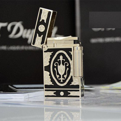 Vỏ Hột Quẹt Bật Lửa Upon D08T Họa Tiết Hoàng Gia Bạc Đen - Dùng Gas Đá Cao Cấp