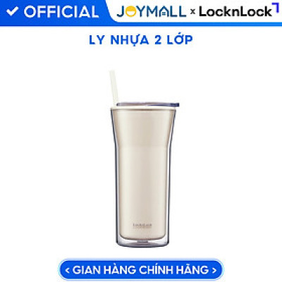 Ly nhựa 2 lớp Lock&Lock Daily Essential Cold Cup 770ml HAP526, Hàng chính hãng, nắp công thái học, kèm ống hút - JoyMall