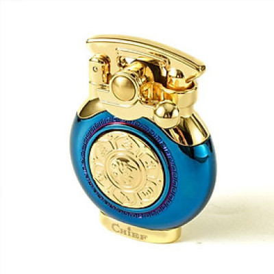 Vỏ Hột Quẹt Bật Lửa Xăng Đá Chief CF208 Thiết Kế Họa Tiết Hoa Sen Đẹp Độc Lạ - Dùng Xăng Bấc Đá Cao Cấp