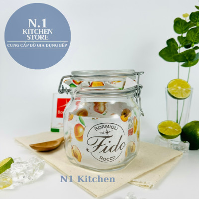 Hũ thủy tinh nắp cài kín hơi Fido 750ml Bormioli Rocco Ý - Hàng chính hãng