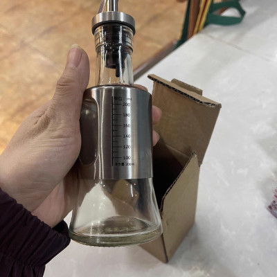 Bình Rót Gia Vị Dầu Ăn, Nước Mắm  200ML – Chai Thủy Tinh Bọc Inox Sang Trọng