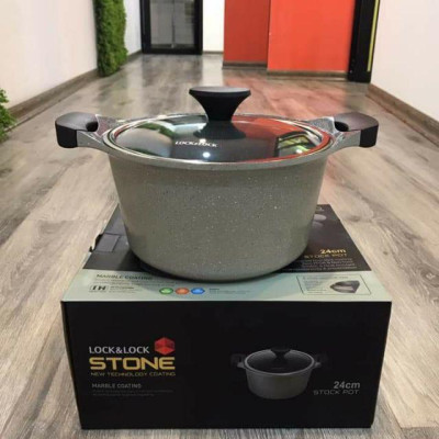 Nồi Đá Stone 7 Lớp Cao Cấp 24cm Thành Cao  LCA6244D (cam kết hàng chính hãng)