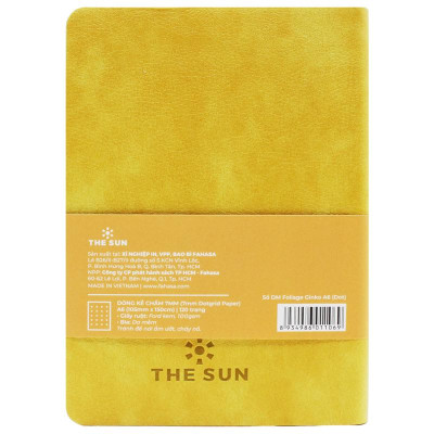 Sổ Bìa Da A6 - Không Kẻ Có Chấm - 120 Trang 100gsm - The Sun - Ginko