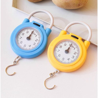 Cân cầm tay mini 10kg có móc treo tiện dụng cho việc đi chợ, du lịch, lò xo cơ học đồng hồ kim siêu chuẩn