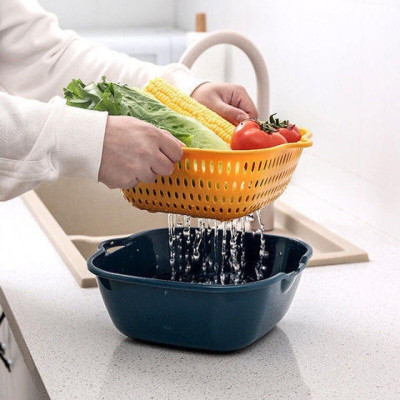 Sét Rổ 6 Món Chất Liệu Nhựa Cao Cấp, Bộ Rổ Kèm Chậu Đựng Đồ Đa Năng - Hàng loại 1.  Chính Hãng MINIIN