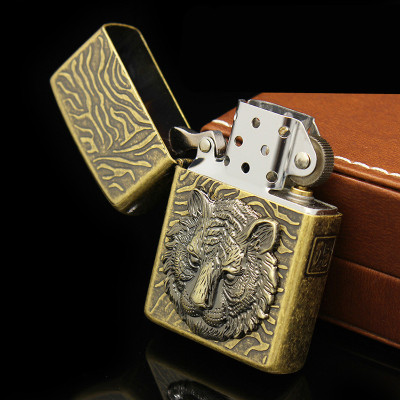 Vỏ Hột Quẹt Bật Lửa Xăng Đá Zorro Z9839B Họa Tiết Con Sư Tử Cực Đẹp