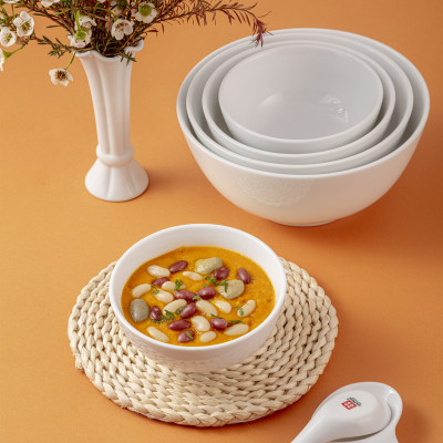 Tô tống - Tô đựng canh sứ trắng cao cấp Long Phương