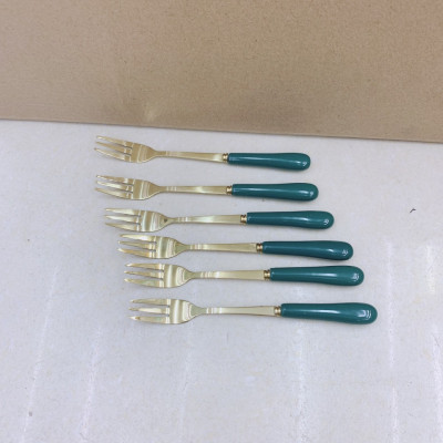 BỘ 6 DĨA ĂN HOA QUẢ CÁN SỨ CAMELIA  THÂN KIM LỌI MẠ VÀNG CAO CẤP - ANTH423