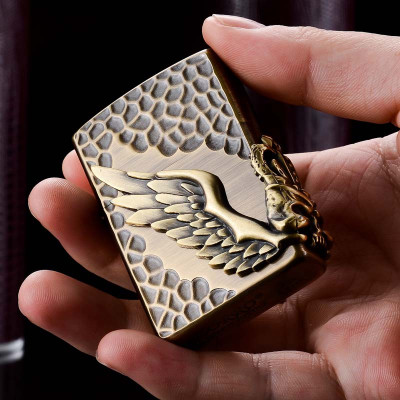 Vỏ Hột Quẹt Bật Lửa Xăng Đá Zorro Z9837 Họa Tiết emblem gõ búa - Dùng Xăng Bấc Đá Cao Cấp