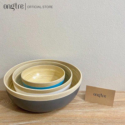 Bát Tre Cuốn ONGTRE đựng Salad/món trộn/hoa quả/đồ khô (Bamboo Salad Bowl)