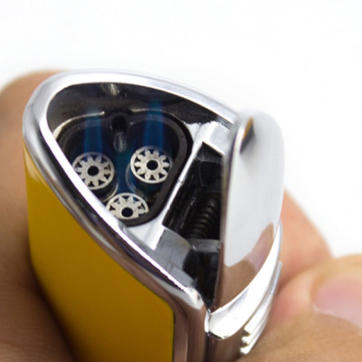 Bộ Set Phụ Kiện 2 Món HB-528 Gồm Vỏ Hột Quẹt Bật Lửa Gas Khò 3 Tia Mạnh Mẽ + Cắt Sắc Bén - Nhiều Màu