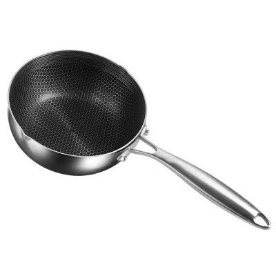 Chảo Quánh Sâu Lòng Tổ Ong 18cm Cao Cấp Chống Dính 5 Lớp Inox 316 Dùng Bếp Từ, Bếp Ga, Bếp Điện - HÀNG CHÍNH HÃNG MINIIN