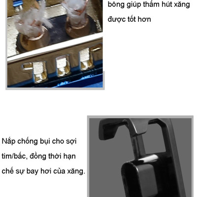 Vỏ Hột Quẹt Bật Lửa Xăng Đá Chief CF-315 Thiết Kế 2 Đầu Tim/Bấc Động Cơ Lộ Thiên Cực Đẹp - Nhiều Màu