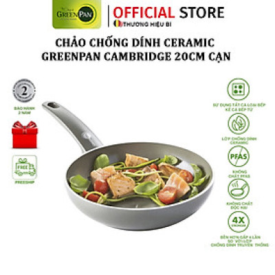 [ GIÁ SỐC DÙNG THỬ ] Chảo chống dính Ceramic 20cm lòng sâu GreenPan Cambridge - 640431