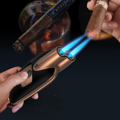 Vỏ Hột Quẹt Bật Lửa khò 2 tia LG012 thiết kế sang trọng độc lạ - dùng gas cao cấp ( giao màu ngẫu nhiên )