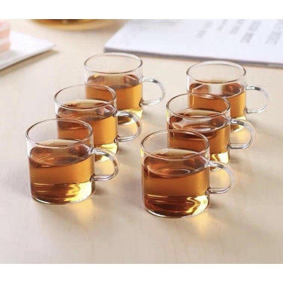 Bộ ấm trà thủy tinh tay vồng 60ml kèm khay và đế đun