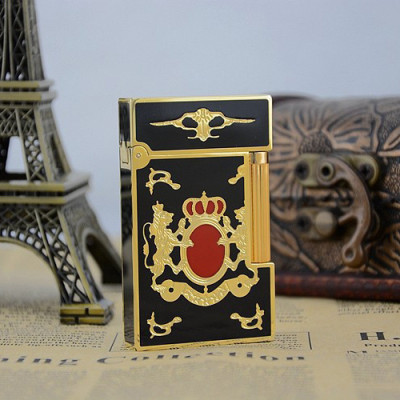 Vỏ Hột Quẹt Bật Lửa  Upon D13 Họa Tiết Sơn Mài Vương Miệng Hoàng Gia - Dùng Ga Đá Cao Cấp