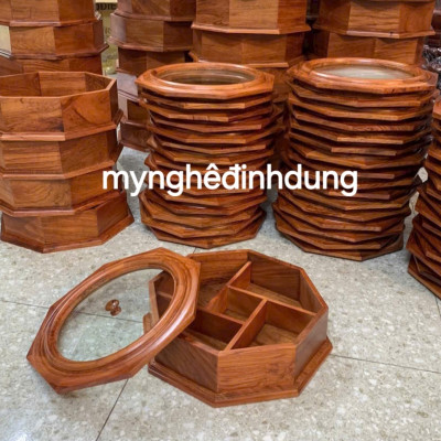 Khay mứt tết bằng gỗ hương đá đẹp long lanh