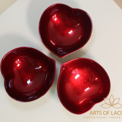 Bát Sơn Mài Trái Tim Đỏ