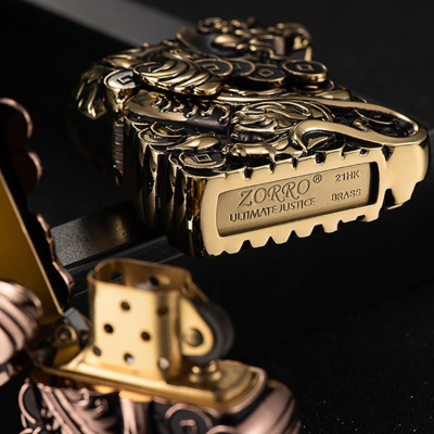Vỏ Hộp Quẹt Bật Lửa Xăng Đá Zorro Z-KJ1014 Hình Tỳ Hưu Giữ T.iền Tài Lộc May Mắn - Nhiều Màu