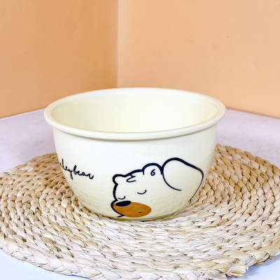 Bộ Bát Đĩa Thương Hiệu GOSU Họa Tiết Gấu Vàng Nước Men Sáng Đẹp Chất Lượng Cao