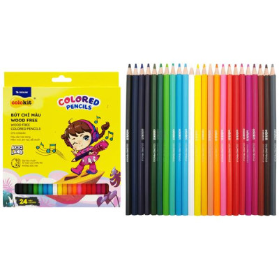 Hộp 24 Bút Chì Màu Wood Free - Colokit CPC-C033/AK - Nhân Vật Cici Akooland Thế Giới Học Cụ Thần Kỳ