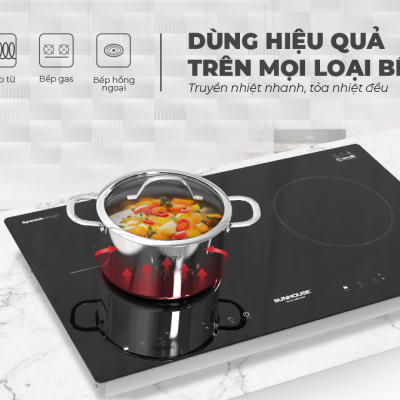 Bộ Nồi Inox Đa Lớp Sunhouse Mama SHG701 - Hàng Chính Hãng