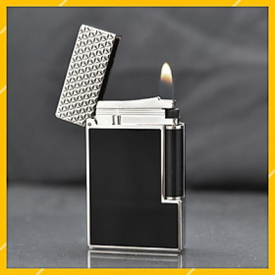 Vỏ Hột Quẹt Bật Lửa Upon D143T Sơn Mài Đen Họa Tiết Kim Cương - Dùng Gas Đá Cao Cấp