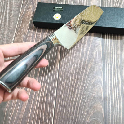 DAO - DAO BẾP NHẬT BẢN SANTOKU THÉP DAMASCUS MÃ A9 DT116 nt topcomshop vn