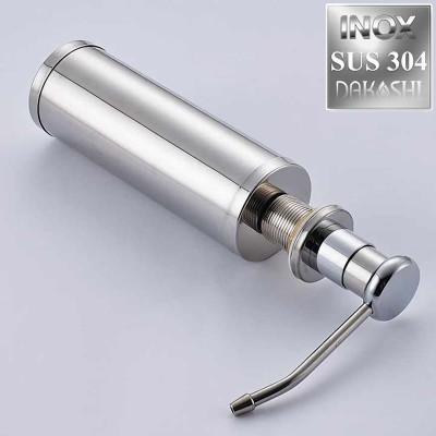 Bình đựng xà bông KG67 đựng nước rửa chén gắn bồn rửa cao cấp tiện lợi siêu bền bằng inox304 - Hàng chính hãng