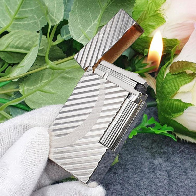 Vỏ Hột Quẹt Bật Lửa Upon D150T Họa Tiết Kẻ Chéo Chữ D Sang Trọng - Dùng Gas Đá Cao Cấp