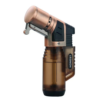 Vỏ Hột Quẹt Bật Lửa Gas Honest BCZ-779 Khò 3 Tia Cực Mạnh, Nhìn Thấy Lượng Gas Bên Trong - Nhiều Màu