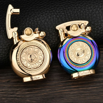 Vỏ Hột Quẹt Bật Lửa Xăng Đá Chief CF208 Thiết Kế Họa Tiết Hoa Sen Đẹp Độc Lạ - Dùng Xăng Bấc Đá Cao Cấp