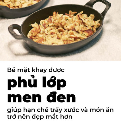 Staub - Khay oval màu đen - 37cm (B)