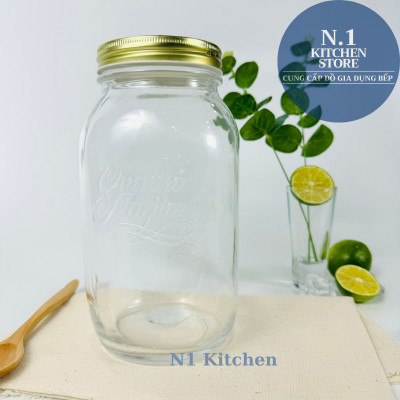 Hũ thủy tinh nắp vặn 1500ml Quattro Invetro Ý - Hàng Chính Hãng