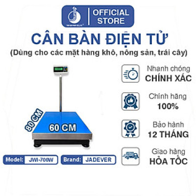 Cân Bàn Điện Tử JWI-700W - Mặt Bàn Cân 600x800MM