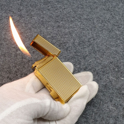 Vỏ Hột Quẹt Bật Lửa Upon Super Ô Vuông Kèm Khiên D144V Màu Vàng - Dùng Gas Đá Cao Cấp