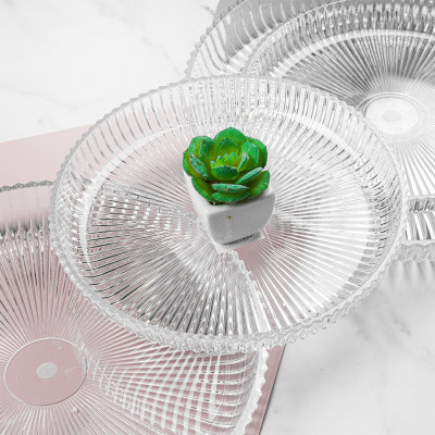 Khay trái cây nhựa JB vân gợn sóng - Trong suốt - Cobihome