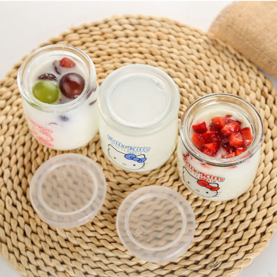 Set 12 hũ sữa chua thủy tinh 200ml in hình thú - Giao ngẫu nhiên