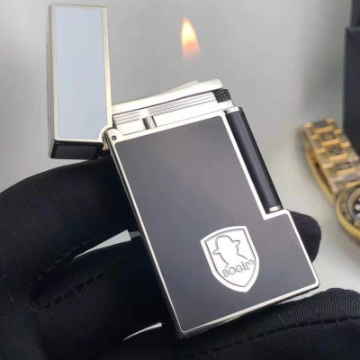 Vỏ Hột Quẹt Bật Lửa D upon Gas Đá D199V Họa Tiết Hoa Văn Cách Điệu Sơn Mài Khắc Hình Điệp Viên 007 Màu Đen Viền Vàng/Bạc