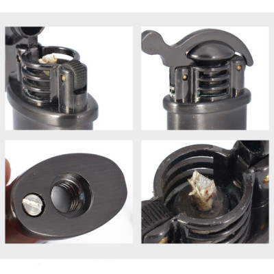 Vỏ Hột Quẹt Bật Lửa Xăng Đá Dolphin HY702 Thiết Kế Độc Lạ Nhỏ Gọn - Dùng Xăng Bấc Đá Cao Cấp