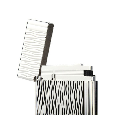 Vỏ Hột Quẹt Bật Lửa Upon Gas Đá Supper D149V Họa Tiết Hoa Văn Vân Sóng Dọc Màu Vàng - Dùng Gas Đá Cao Cấp