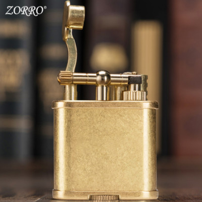 Vỏ Hột Quẹt Bật Lửa Zorro Z597-001 Thiết Kế Độc Lạ Màu Vàng Bụi - Dùng Xăng Bấc Đá