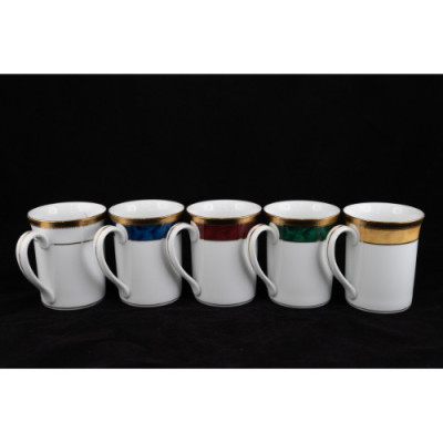 Cốc sứ cao cấp Noritake M166-T91332K, màu đỏ vân đá, mạ vàng, dung tích 250ml - Hàng chính hãng