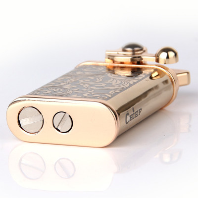 Vỏ Hột Quẹt Bật Lửa Hột Quẹt Xăng Đá Hoa Văn Chief CF018-13 Đánh Lửa Tự Động - Nhiều Màu(KHÔNG CÓ XĂNG)